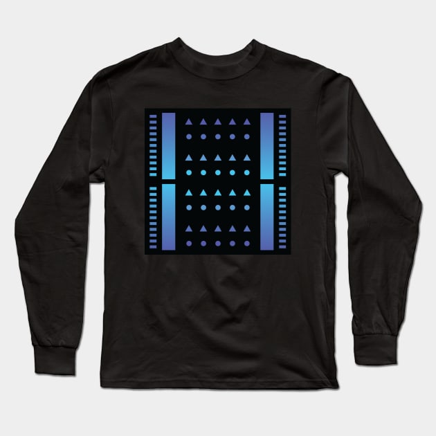 “Dimensional Information (3)” - V.2 Blue - (Geometric Art) (Dimensions) - Doc Labs Long Sleeve T-Shirt by Doc Labs